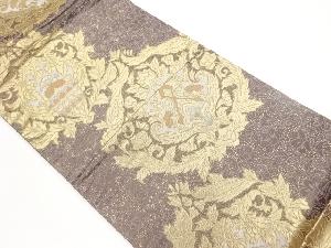 草花模様織り出し袋帯